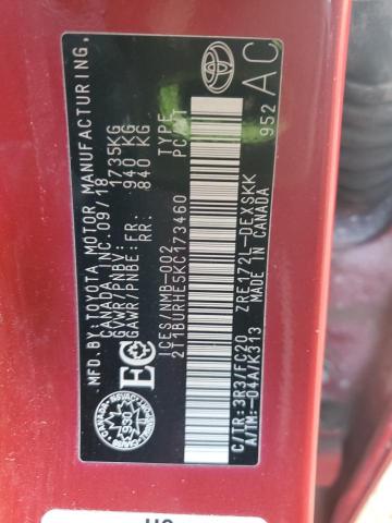 2T1BURHE5KC173460 - 2019 TOYOTA COROLLA L Qırmızı foto 13