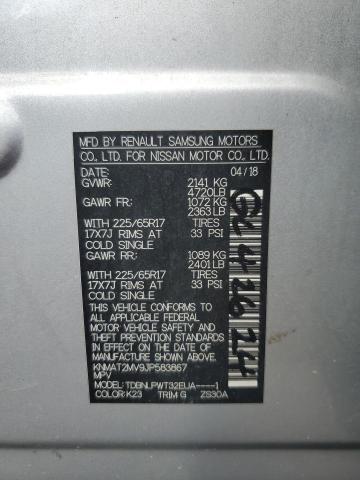 KNMAT2MV9JP583867 - 2018 NISSAN ROGUE S 银色 照片 13