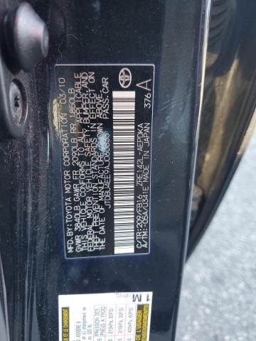 JTDBU4EE9AJ060833 - 2010 TOYOTA COROLLA BASE Սև լուսանկար 12