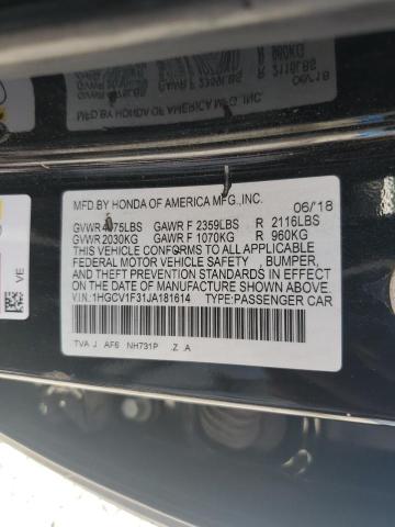 1HGCV1F31JA181614 - 2018 HONDA ACCORD SPORT Siyah fotoğraf 13