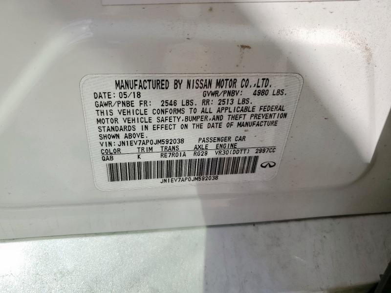 JN1EV7AP0JM592038 - 2018 INFINITI Q50 LUXE Ağ foto 12