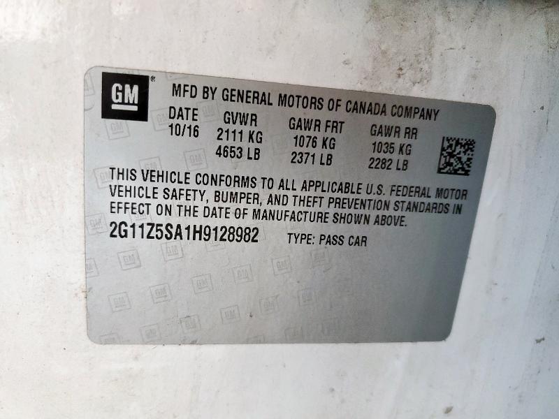 2G11Z5SA1H9128982 - 2017 CHEVROLET IMPALA LS WHITE photo 13