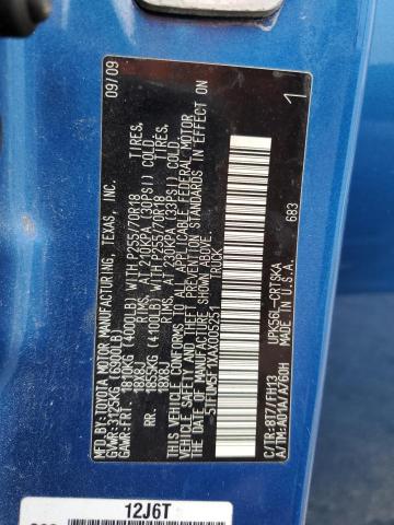 5TFUM5F1XAX005251 - 2010 TOYOTA TUNDRA DOUBLE CAB SR5 BLUE photo 12