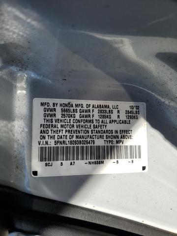 5FNRL18093B026479 - 2003 HONDA ODYSSEY EXL 银色 照片 13