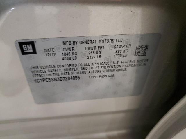 1G1PC5SB3D7204055 - 2013 CHEVROLET CRUZE LT CREAM photo 12