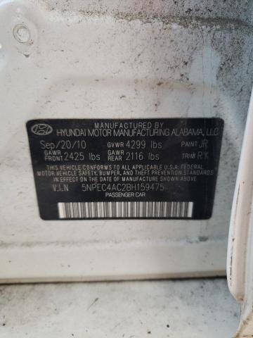 5NPEC4AC2BH159475 - 2011 HYUNDAI SONATA SE 白色 照片 12