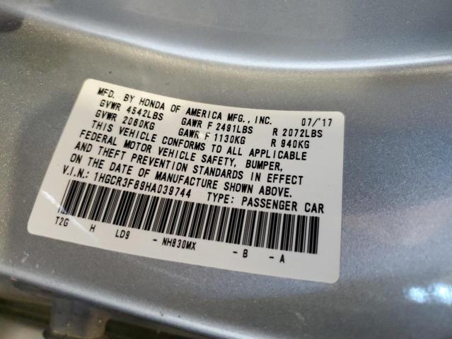 1HGCR3F89HA039744 - 2017 HONDA ACCORD EXL SILVER photo 12