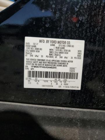 1FM5K7FH0JGA40265 - 2018 FORD EXPLORER LIMITED Қара фото 13