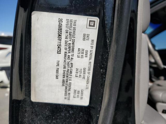 2G4WB55K6Y1154753 - 2000 BUICK REGAL LS BLACK photo 12