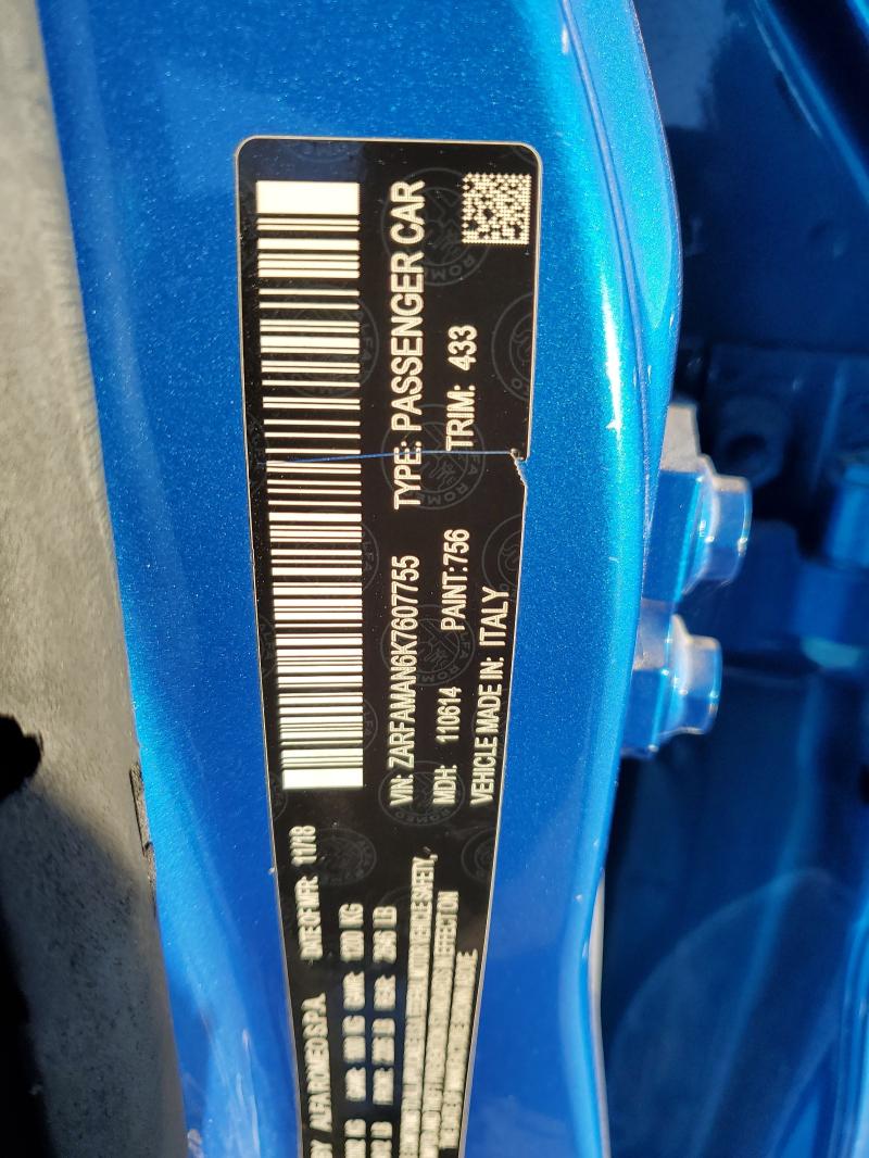 ZARFAMAN6K7607755 - 2019 ALFA ROMEO GIULIA 蓝色 照片 13