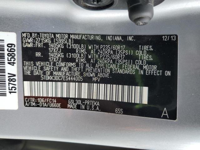 5TDKK3DC7ES444005 - 2014 TOYOTA SIENNA LE SILVER photo 13