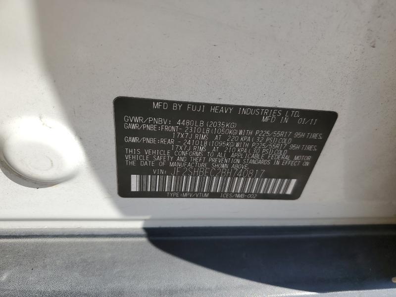 JF2SHBEC2BH740817 - 2011 SUBARU FORESTER LIMITED Սպիտակ լուսանկար 12