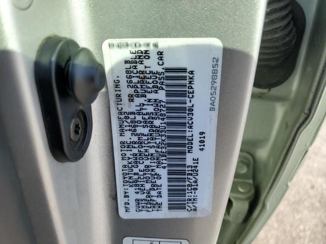 4T1BE32K33U148727 - 2003 TOYOTA CAMRY LE BEIGE photo 12