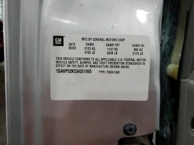 1G4HP52K534201993 - 2003 BUICK LESABRE CUSTOM ვერცხლისფერი ფოტო 13