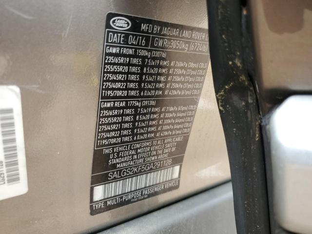 SALGS2KF5GA291128 - 2016 LAND ROVER RANGE ROVE HSE TAN photo 13