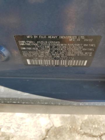 JF2SHGHC1CH454774 - 2012 SUBARU FORESTER TOURING Կապույտ լուսանկար 13