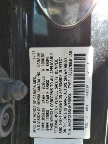 2HGFC3A54JH750934 - 2018 HONDA CIVIC SI BLACK photo 12