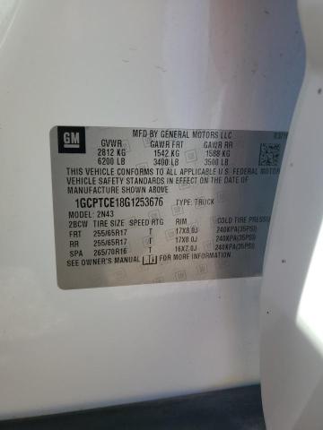 1GCPTCE18G1253676 - 2016 CHEVROLET COLORADO LT WHITE photo 12