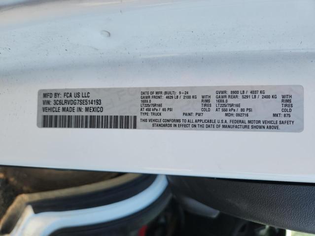 3C6LRVDG7SE514193 - 2025 RAM PROMASTER 2500 HIGH Білий фото 14