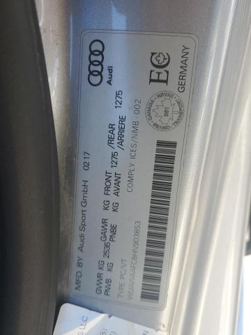 WUAWAAFC8HN903853 - 2017 AUDI RS7 PRESTIGE SILVER photo 12