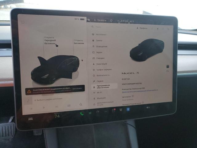 5YJ3E1EA8PF432739 - 2023 TESLA MODEL 3 WHITE photo 9