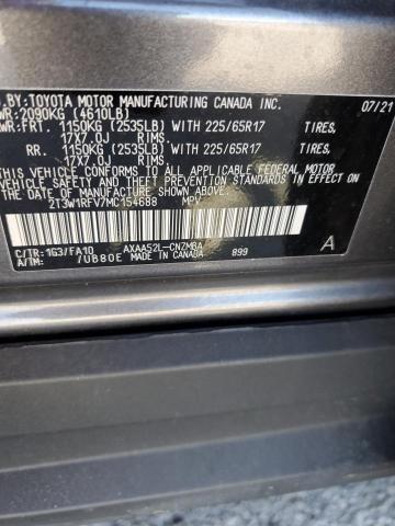 2T3W1RFV7MC154688 - 2021 TOYOTA RAV4 XLE GRAY photo 14