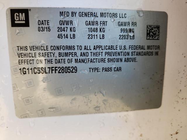 1G11C5SL7FF280529 - 2015 CHEVROLET MALIBU 1LT WHITE photo 12