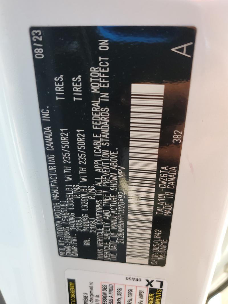 2T2BAMBA4PC020492 - 2023 LEXUS RX 350 BASE Белый фото 14