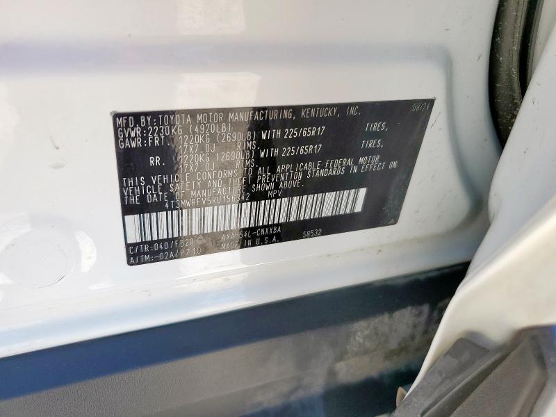 4T3MWRFV5RU156342 - 2024 TOYOTA RAV4 LE WHITE photo 12