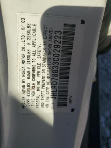 JHLRD78833C029223 - 2003 HONDA CR-V EX Ağ foto 13