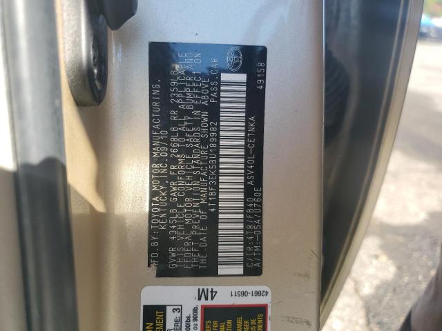 4T1BF3EK5BU189982 - 2011 TOYOTA CAMRY BASE Gold Foto 12