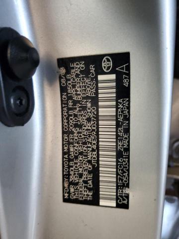 JTDBL40E59J037720 - 2009 TOYOTA COROLLA BASE Silber Foto 12