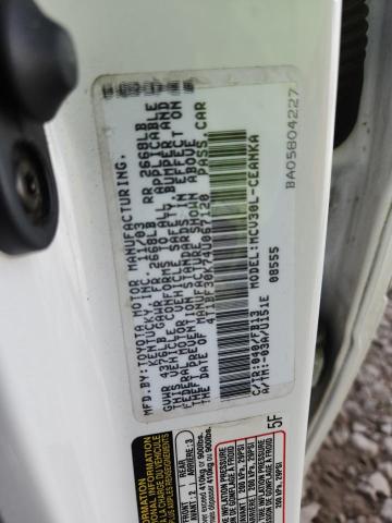 4T1BF30K74U067120 - 2004 TOYOTA CAMRY LE WHITE photo 12