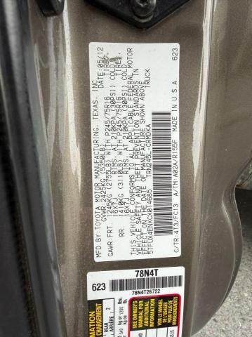 5TFUX4ENXCX014685 - 2012 TOYOTA TACOMA ACCESS CAB Gold Foto 10