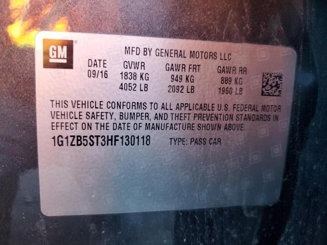 1G1ZB5ST3HF130118 - 2017 CHEV MALIBU LS 黑色 照片 12