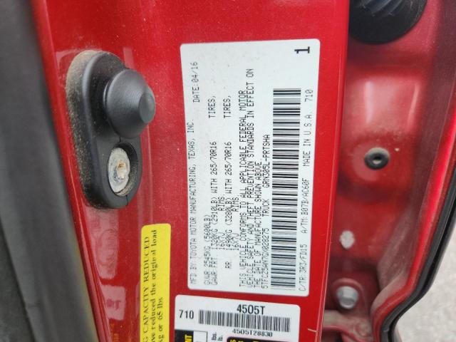 5TFCZ5AN7GX028275 - 2016 TOYOTA TACOMA DOUBLE CAB BURGUNDY photo 12