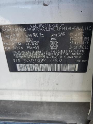 5NMZT3LBXJH077926 - 2018 HYUNDAI SANTA FE S WHITE photo 12