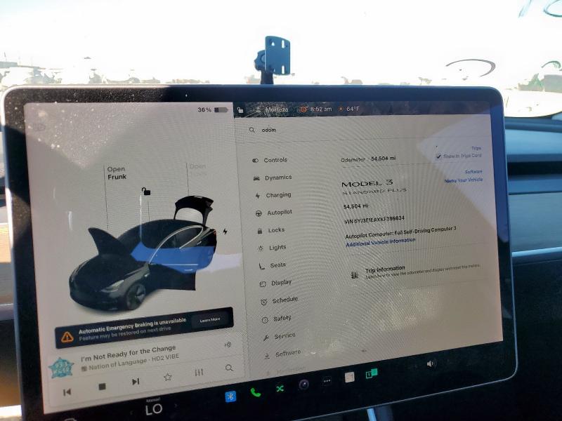 5YJ3E1EAXKF399834 - 2019 TESLA MODEL 3 Սև լուսանկար 9