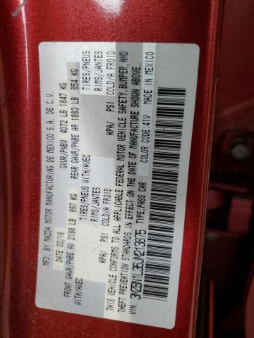 3MZBN1L36JM213875 - 2018 MAZDA 3 TOURING 红色 照片 12