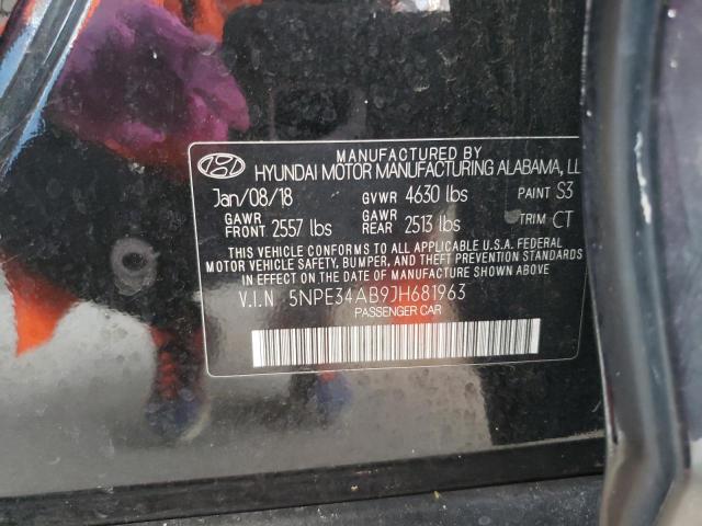 5NPE34AB9JH681963 - 2018 HYUNDAI SONATA SPORT შავი ფოტო 13