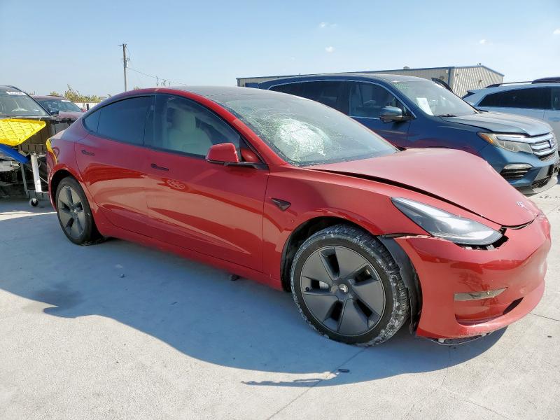 5YJ3E1EA9PF620783 - 2023 TESLA MODEL 3 RED photo 4