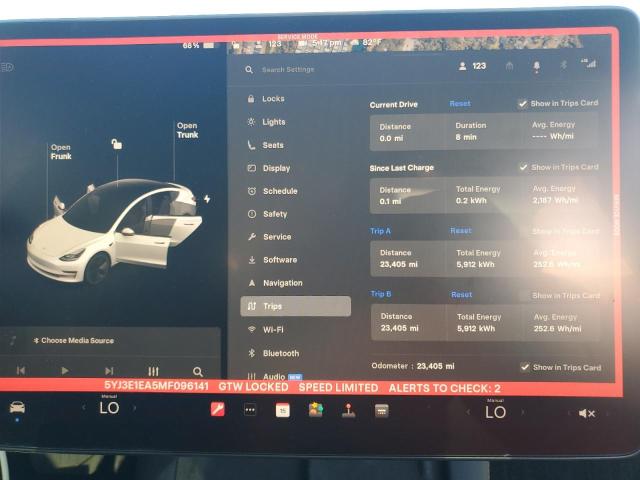 5YJ3E1EA5MF096141 - 2021 TESLA MODEL 3 თეთრი ფოტო 9