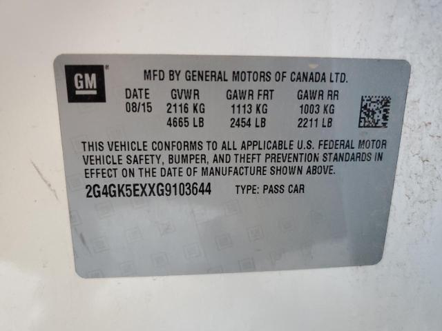 2G4GK5EXXG9103644 - 2016 BUICK REGAL WHITE photo 12