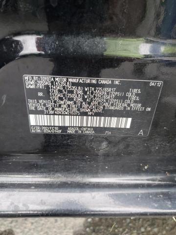 2T3BF4DV3CW215375 - 2012 TOYOTA RAV4 BLACK photo 13