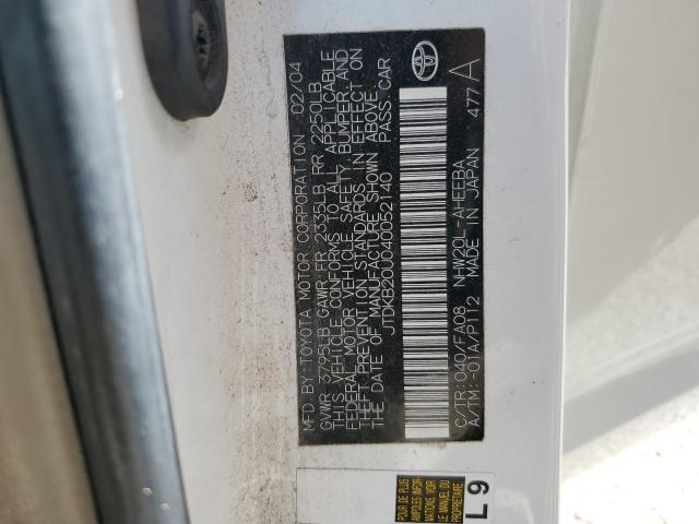 JTDKB20U040052140 - 2004 TOYOTA PRIUS 白色 照片 12