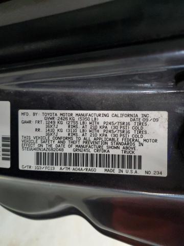 5TEUU4EN1AZ682048 - 2010 TOYOTA TACOMA ACCESS CAB ნაცრისფერი ფოტო 12