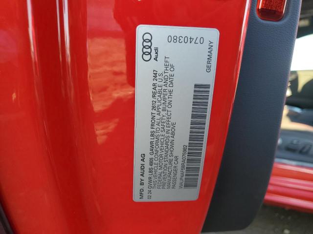 WAUP4AF58RA075982 - 2024 AUDI S5 PREMIUM PLUS 红色 照片 12