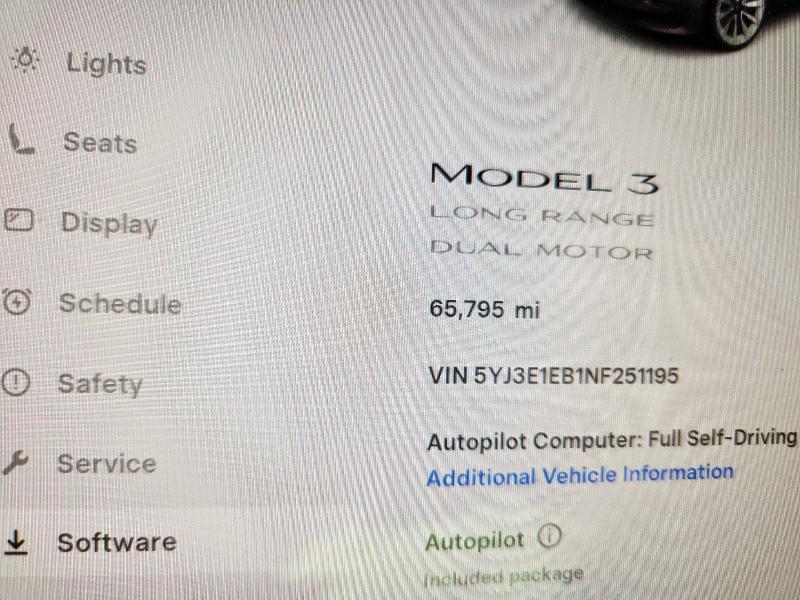 5YJ3E1EB1NF251195 - 2022 TESLA MODEL 3 ნაცრისფერი ფოტო 9
