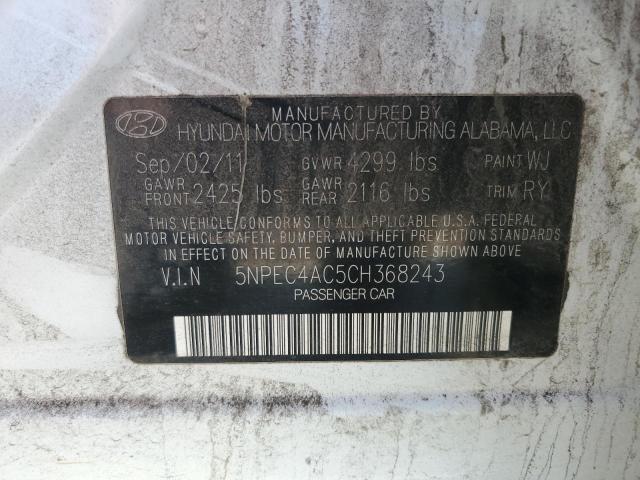 5NPEC4AC5CH368243 - 2012 HYUNDAI SONATA SE 白色 照片 13