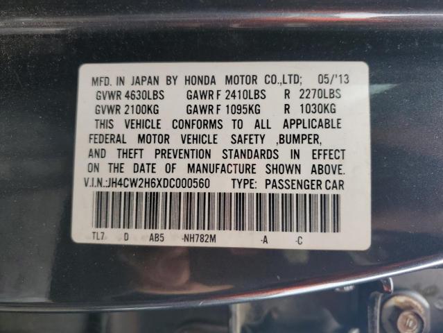 JH4CW2H6XDC000560 - 2013 ACURA TSX TECH GRAY photo 13